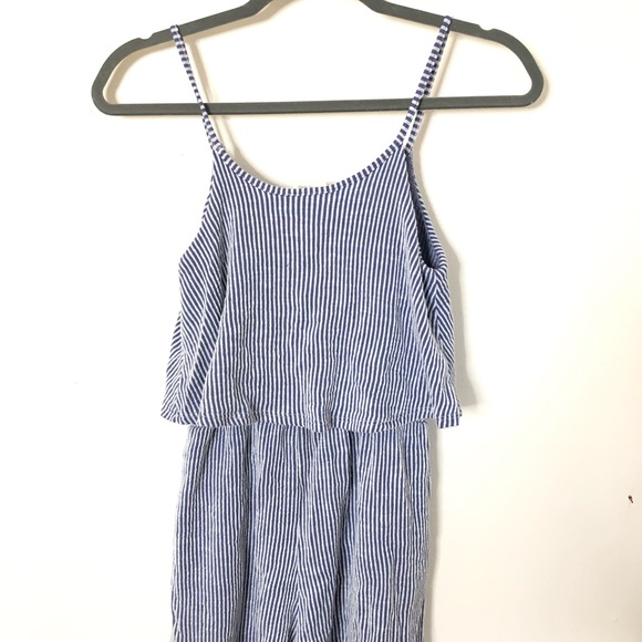 Blue and White Striped Romper - Picture 3 of 3